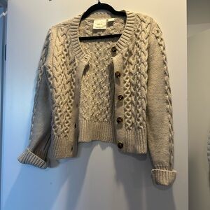 Maeve Cream Cable Knit Cardigan